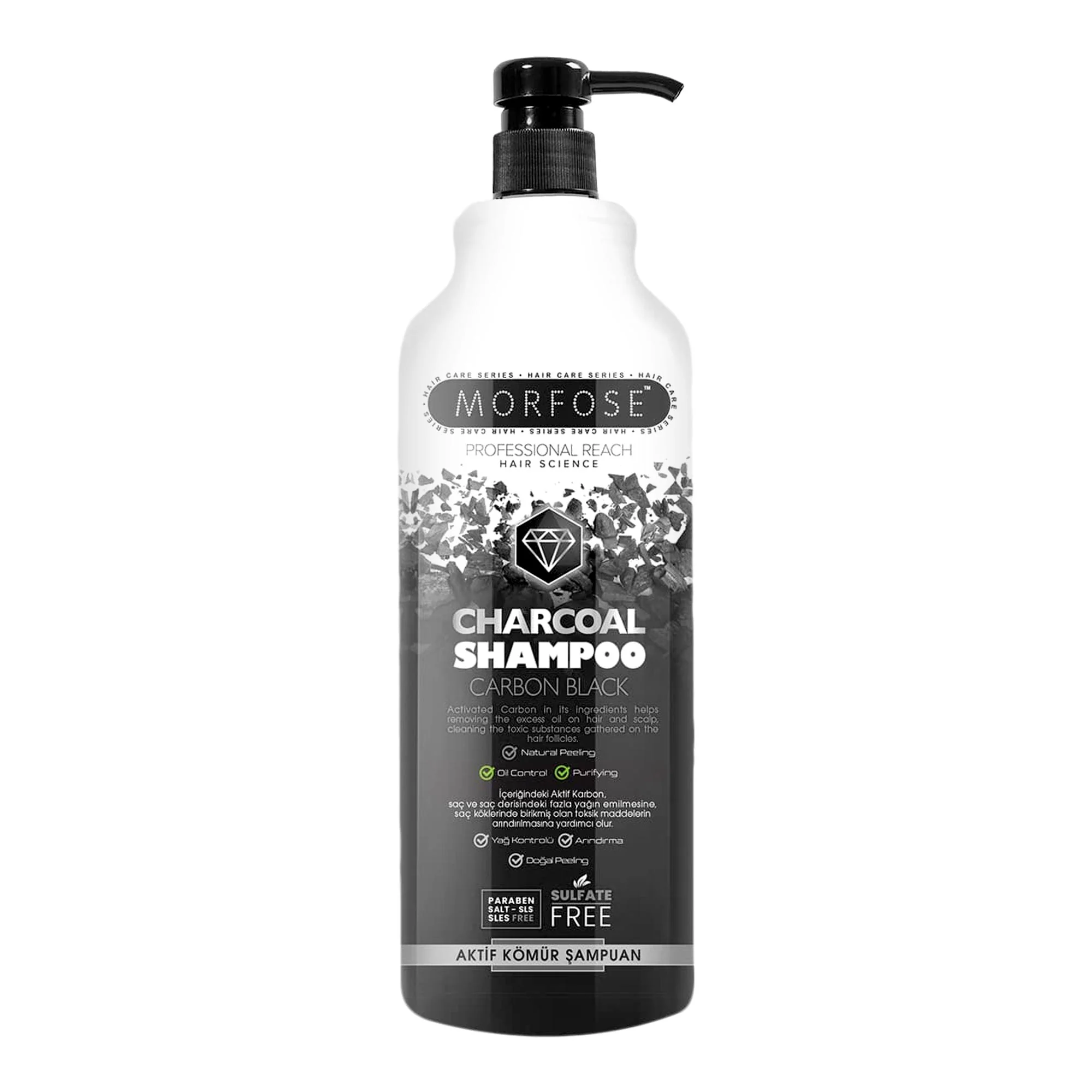 مورفوس شامبو الفحم النشط 1000 مل – تنظيف عميق للشعر الدهني وإزالة الزيوت