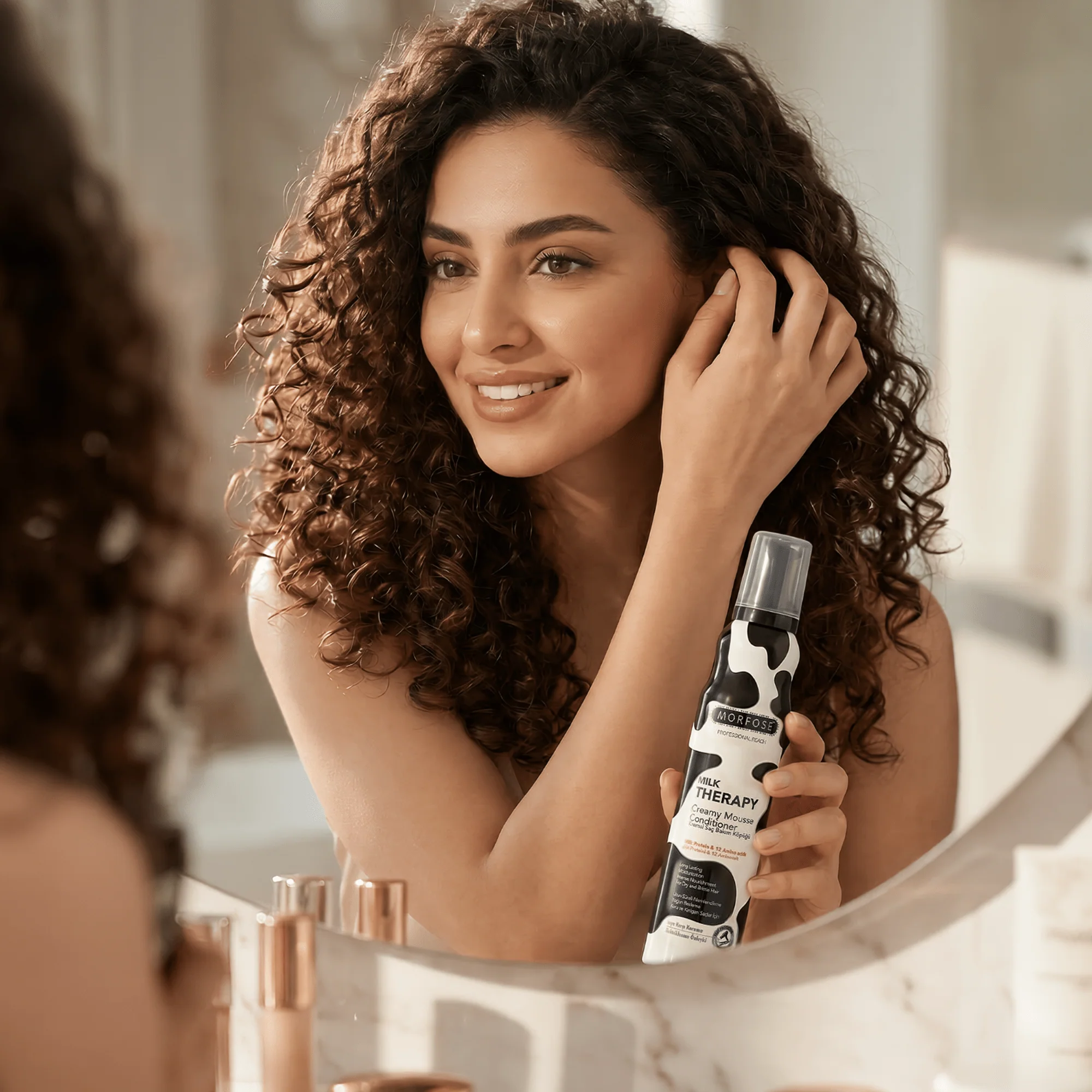 مورفوس ميلك ثيرابي موس رغوي 200 مل – تثبيت خفيف للشعر المصبوغ وتحديد الكيرلي - Image 3